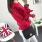 Warm sweater women's autumn and winter blouse loose round neck thickening inside wearing a sweater