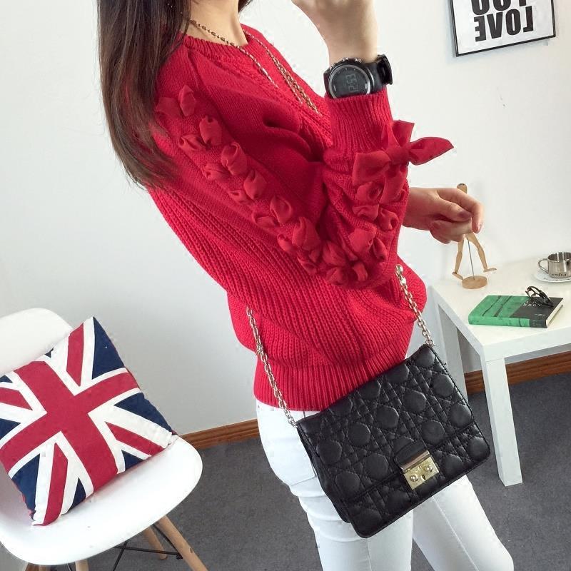 Warm sweater women's autumn and winter blouse loose round neck thickening inside wearing a sweater