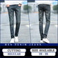 Summer Jeans Men's Straight Slim Fit Large Size Mid-waist Men's Jeans Stretch Thin Business Trousers