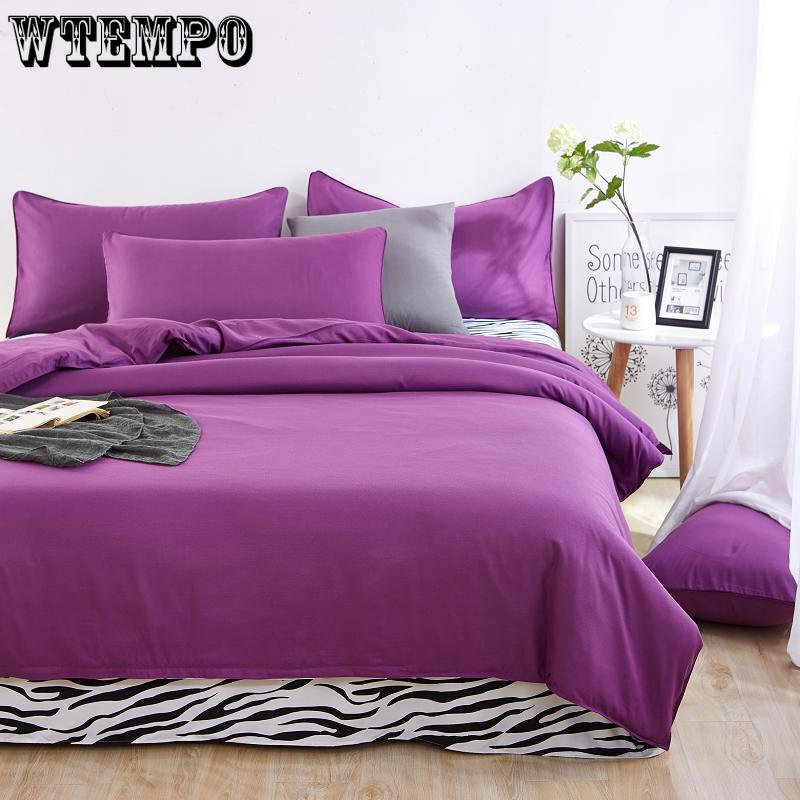 Bedding Solid Color Double Combed Matte Four Piece Set  Dormitory Simple Quilt Cover Bed Sheet
