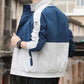 Men's Thin Jacket Temperament Stand-up Collar Baseball Uniform Short Long-sleeved Warm Jacket Stitching Color Handsome Casual Work Clothes