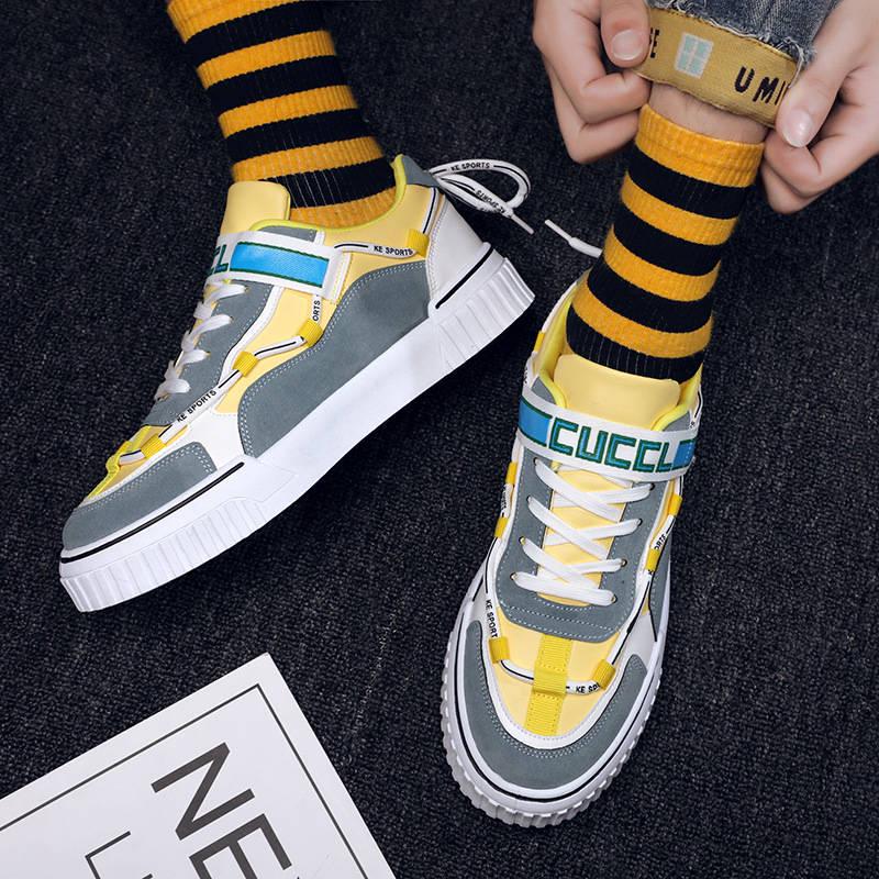 Men's casual Fashion print sneakers color matching casual shoes for men Flat non-slip color sneakers