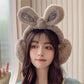 Women's Winter Soft Cute Rabbit Ear Bowknot Sequins Earmuffs Warm Cycling Ear Protection Windproof Antifreeze Plush Ear Pad Cover Rabbit Ears Earflap