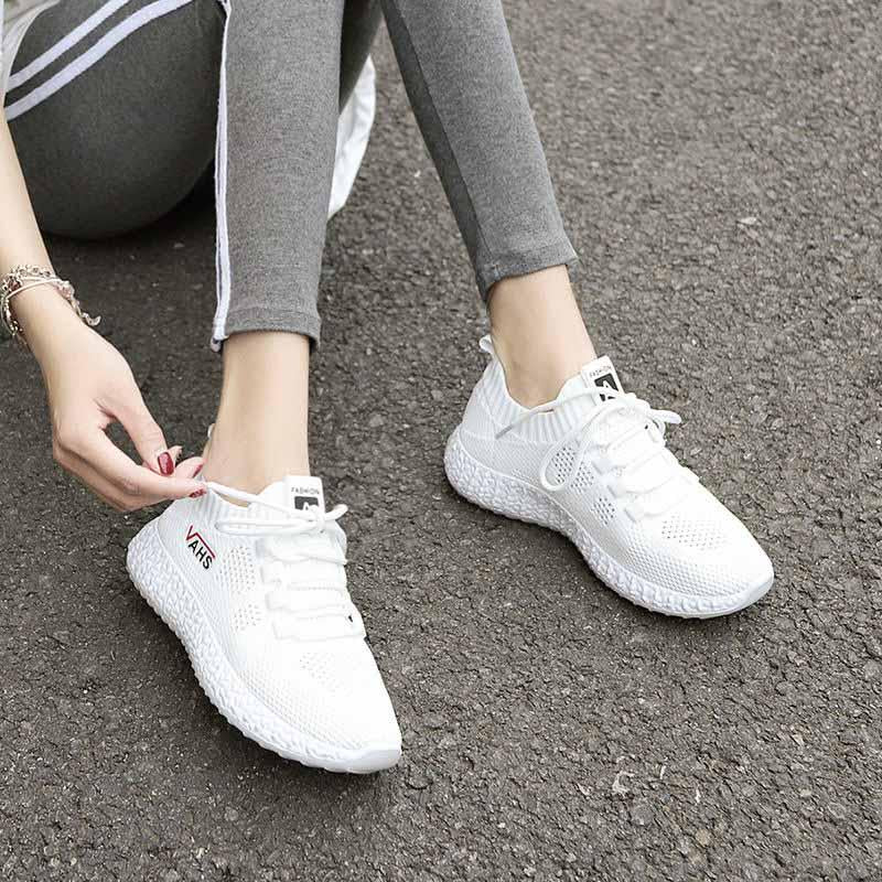 Plus Size 35-40 Summer Women White Mesh Sneakers Students Running Basketball Shoes Breathable Shockproof Non-slip Skate Shoes