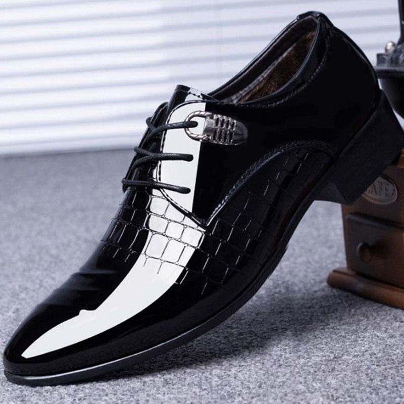 Breathable Business Dress Shoes Men's Leather Pointed Formal Men Derby Shoes Lace-up Office Oxfords