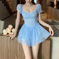 Spring and Summer Women's French Fluffy Dress Waist Girl Gentle Wind Short Skirt