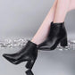 Women Chelsea Boots Pointed Toe Chaussures  All-match Martin Shoes Leather Ankle Boots