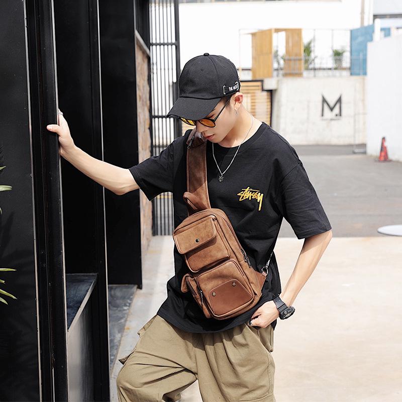 Chest Bag Men's Large-capacity Multi-layer Pocket Outdoor Riding Sports Shoulder Messenger Bag