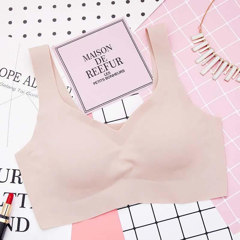 Ladies Sexy Seamless Sleeping Underwear Thin Gathering No Steel Ring Sports Underwear Bra Running Sweat Absorbent Breathable Bra