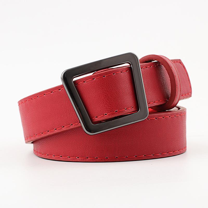 Belts Women Leather Imitation Paint Surface Alloy Buckle
