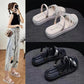 Roman Shoes Two-wear Sandals Women's Thick-soled Sandals and Slippers Lightweight Non-slip One-button Buckle Women's Simple Sandals and Slippers