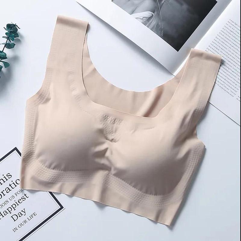 Large Size Seamless Smooth Sports Thin Section Light and Breathable No Steel Ring Gathering Anti-sagging Elastic Skin-friendly Non-slip Bra