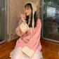 Autumn and Winter Loose Sweet Stitching Sweater Women's Knitted Long-sleeved Sweater