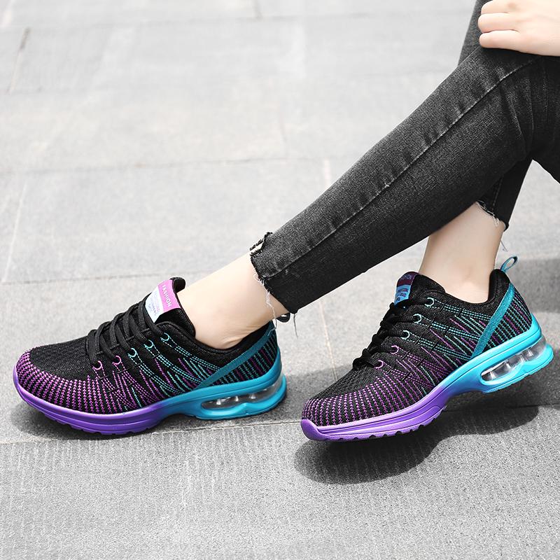 Women Walking Shoes Running Mesh Shoes Fashion Platform Slip-On Sneaker Air Cushion Gym Modern Dance Shoes
