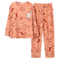 Women Cotton Pajamas Set Cartoon Cute Female Pyjamas Suit Long Sleeve Sleepwear Tops and Pants Sets Home Wear Casual Loose Pullover Nightwear