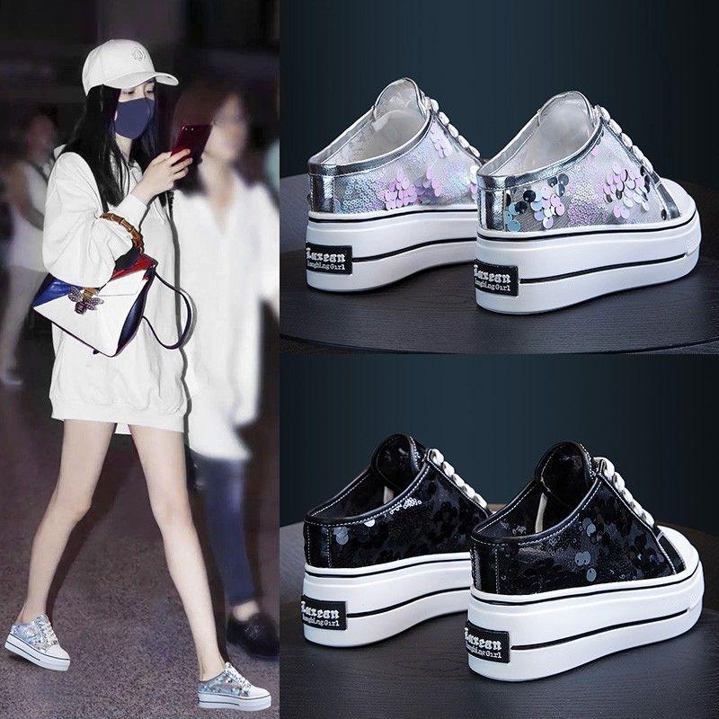 Women's Summer Slippers Fashion Sequins Shoes Ladies Slippers Super High Heels Woman Summer Shoes Slipper