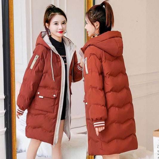 Down Padded Jacket Women's Winter Clothes Bread Clothes New Style Korean Loose Cotton-padded Jacket Women's Mid-length Large Size Thick Padded Jacket
