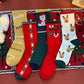 Five Pairs of Red Christmas Socks Long Tube All-match Cute Cartoon Cotton Socks