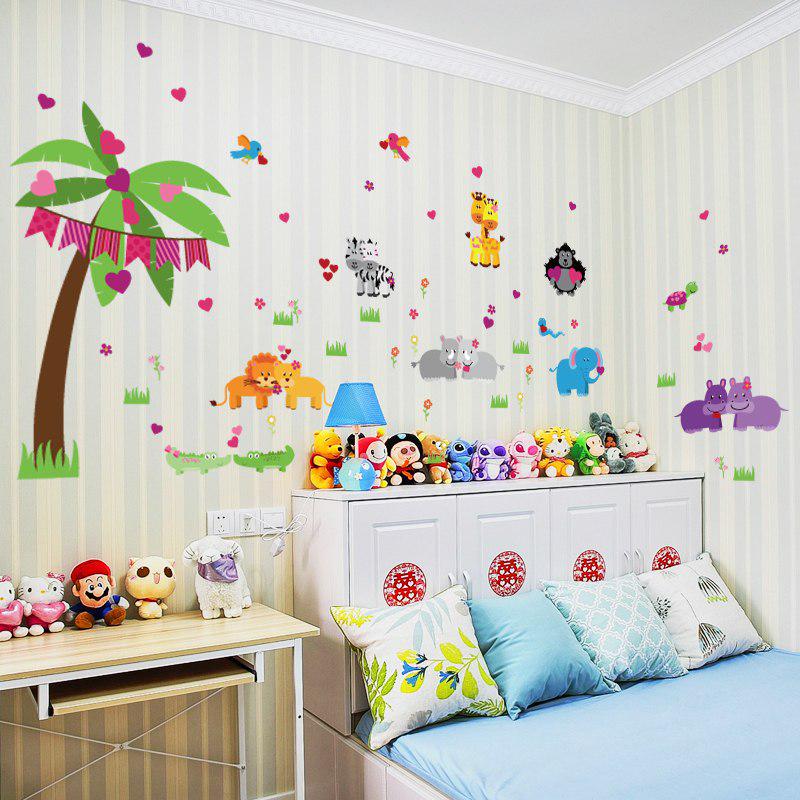 [Wall sticker ]Cartoon Animal Party Wall Stickers For Kids Rooms Baby Room Children Room Bedroom Art