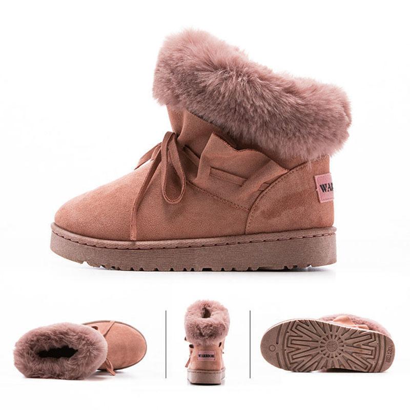 Women's Shoes Snow Boots Fur Short-tube Cotton Boots Winter Plus Velvet Warm Cotton Shoes Women Boots