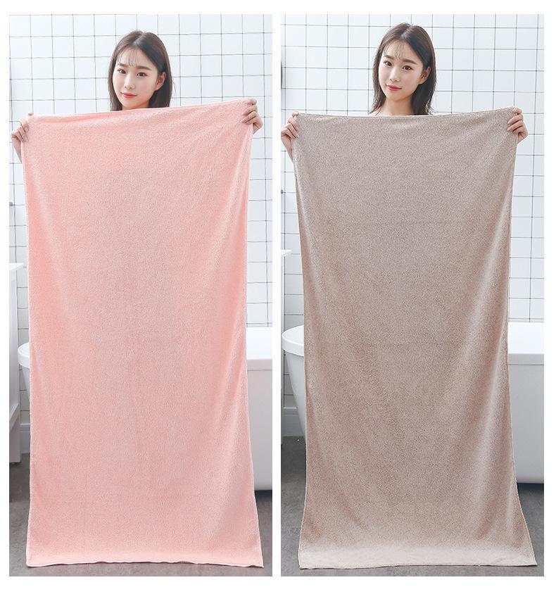 Adult Coral Velvet Towel + Bath Towel Set Home Oversized Absorbent Quick-drying Bath Towel