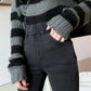Extended Trousers Denim and Velvet Leggings High Waist Slim All-match Pencil Pants with Small Feet Winter Wear and Velvet Thickening