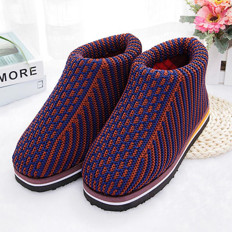 Handmade Cotton Shoes Women's Wool Shoes Home Non-slip Plus Velvet Thick One-step Adult Finished Shoes Warm and Breathable Cotton Slippers