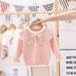Girls Sweater Autumn and Winter New Sweater Baby Pullover Bottomed Shirt Children's Doll Collar Top