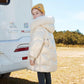 Children's Warm Down Jacket Girls Mid-length Plus Velvet Thickened Children's Clothing Kids Windbreaker