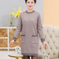 Autumn and Winter Thick Mid-length Dress Half High Neck Knitted Casual Bottoming Skirt Simple Temperament Middle-aged Women Sweater Dress