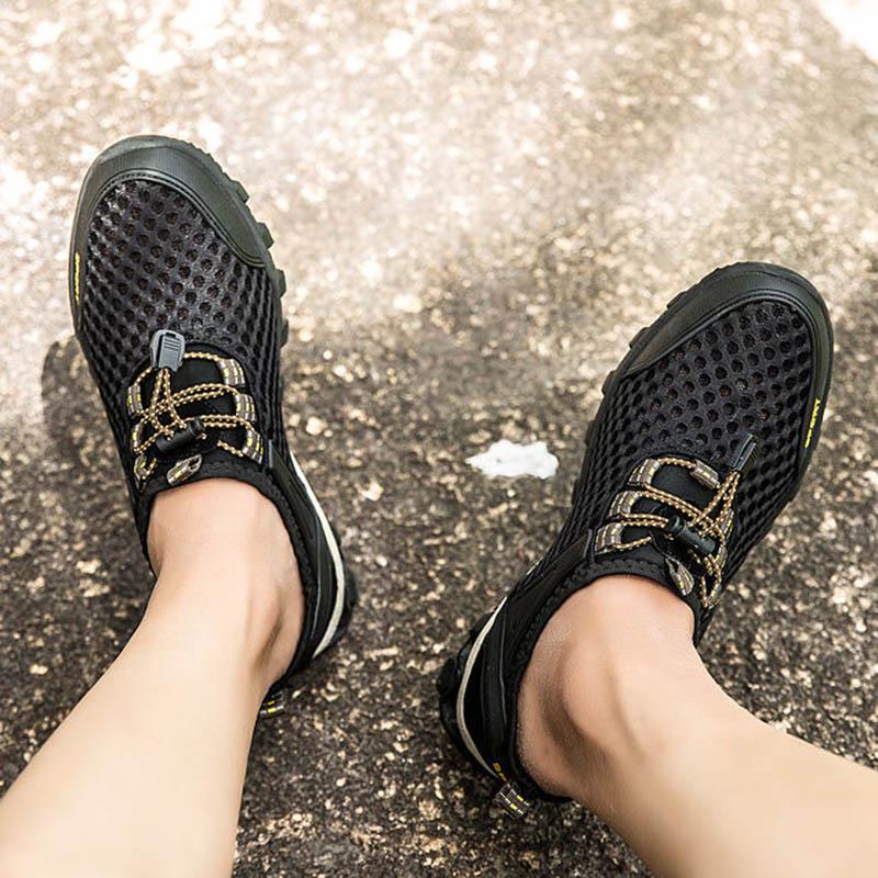 Plus Size 38-46 Summer Men Sneakers Hiking Shoes Lightweight Breathable Basketball Running Shoes Deodorant Mesh Shoes