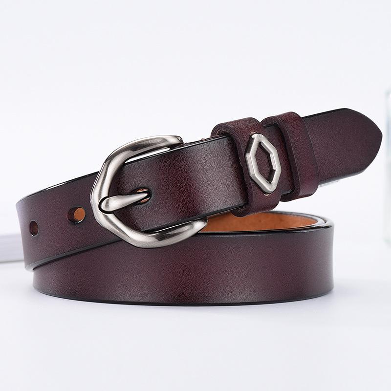 Belts Women's Leather Round Metal Circle Waist Belt for Women Jeans Pants