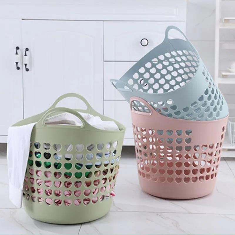 Foldable Plastic Storage Basket Large Size Bathroom Dirty Clothes Storage Basket Toy Storage Basket