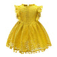 Princess Dress Children's Summer Cotton Dress Girls Korean Style Lace Flying Sleeves Hollow Child