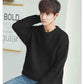 Fall Men's Sweater Trend Solid Color Loose Round Neck Sweater Men's Pullover Thick Line Long-sleeved Top