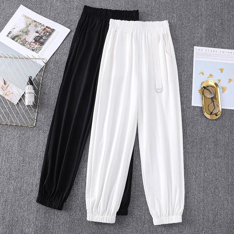 Fat Girl Casual Nine-point Pants Spring and Summer Clothes Trendy Loose and Thin Wild Large Size Wide-leg Sports Pants