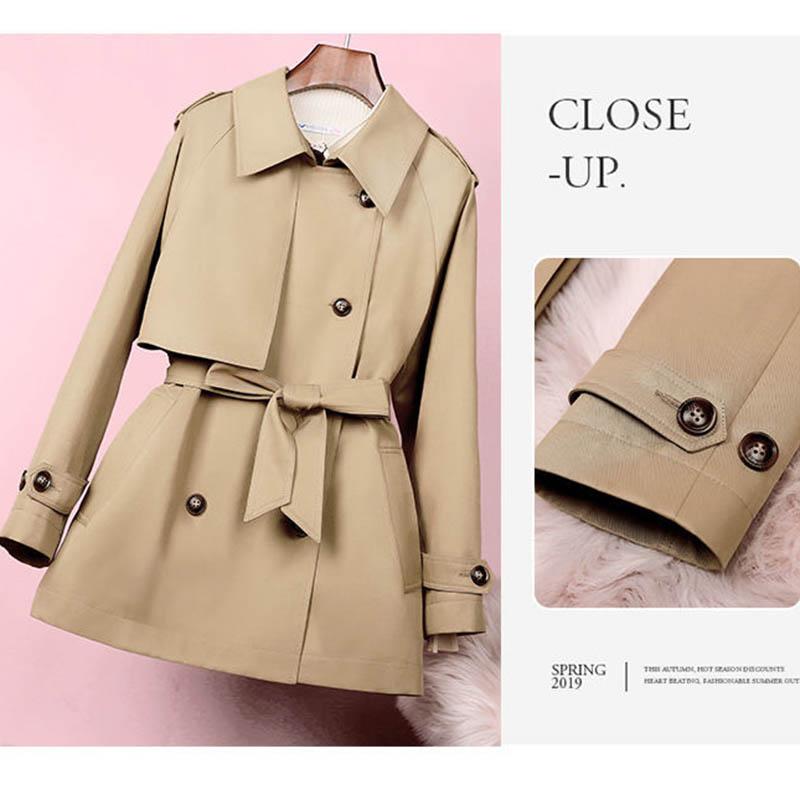 Spring and Autumn Styles Popular Temperament Windbreaker Short Short Short British Style Coat Significantly Taller Jacket Women