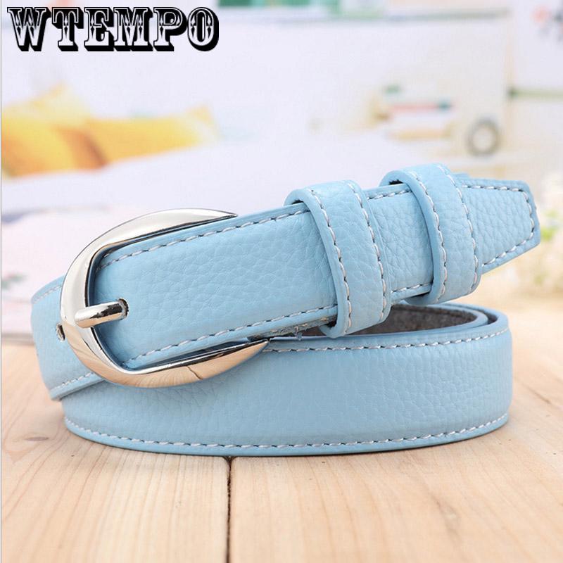 Belt female cowhide casual pin buckle belt female thin 2.5cm wide wild jeans belt