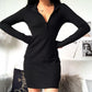 Pure Color Slim Zipper Dress Fashion Casual Sweater Autumn and Winter Women Bag Hip Skirt