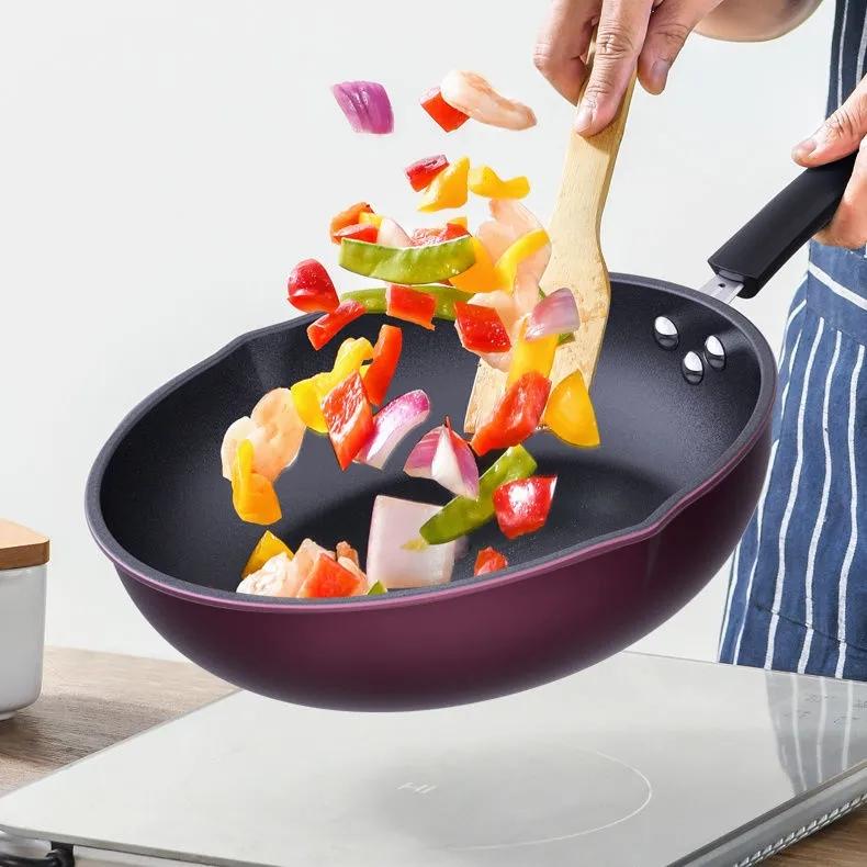 Non-stick Wok Household Cooking Pot Pan Induction Cooker Special Gas Stove