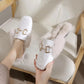 Women's Autumn and Winter Furry Fashion Cotton Slippers with Slippers Indoor and Outdoor Casual Flat Shoes Soft Shoes