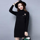 Mid-length Loose Dress In Autumn and Winter Casual Knitted Pullover Base Skirt Half-high Collar Thickened Female Sweater Dress
