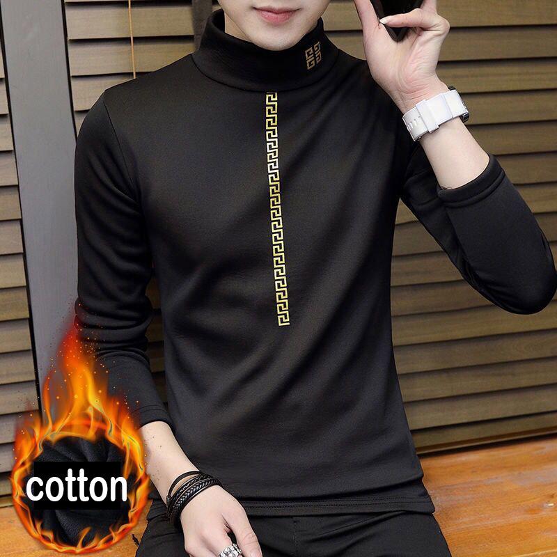 Autumn and winter warm slim body shirt long-sleeved T-shirt men fashion wild sweater men