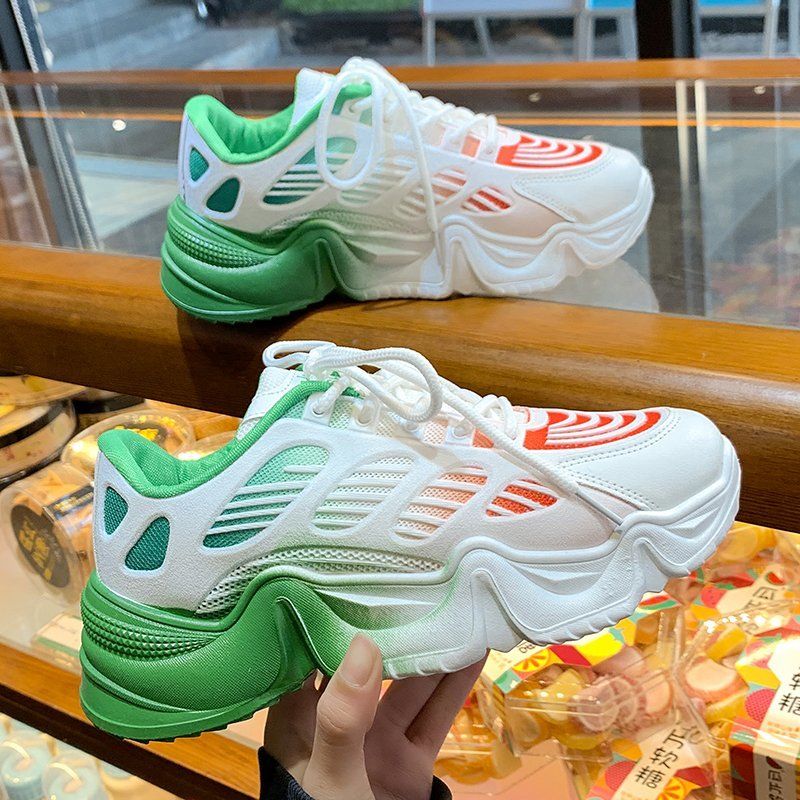 Harajuku Style Spring  Summer All-match Candy Color Increased Thick-soled Korean Casual Fashion Sneakers