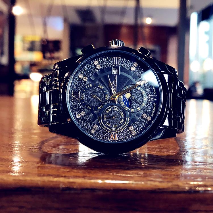 Mens Watches Tourbillon Automatic Mechanical Watch Mens Business Stainless Steel Waterproof Watch