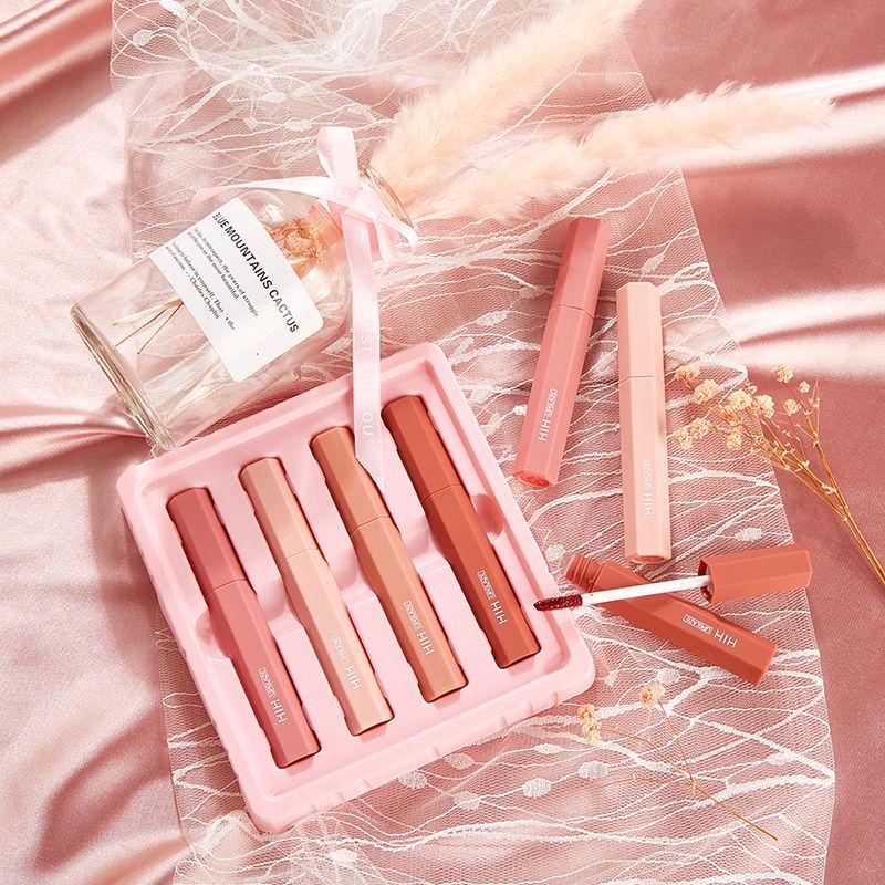 [4 pack] Lip gloss glaze set cheap non-stick lipstick waterproof moisturizing lipstick Moisturize