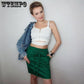 Cotton and Linen Short Skirt Summer Women's Casual High Waist Bow Loose Bag Hip Skirt with Pocket