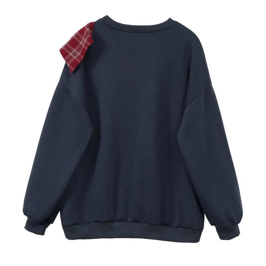 Street Letter Print Round Neck Pullover Sweater Women 2021 Autumn Hip-hop Couple Top