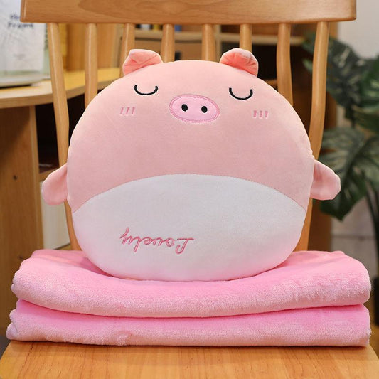 Multifunctional Pillow Blanket Dual-use Cute Doll Office Cushion Pillow Hand Warmer Three-in-one Nap Blanket Blanket Pillow