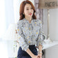 Fashion Floral Tops Blouses Women Long Sleeve Shirts Print Chiffon Blouse Women
